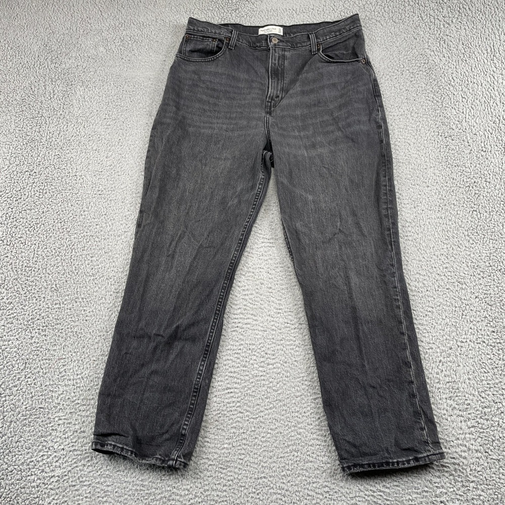 Abercrombie & Fitch Jeans Women 32/14s Black 90s Straight Ultra High Rise Curve